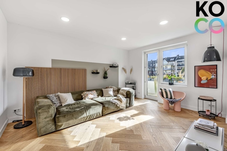 Wohnzimmer - Exklusives Zuhause in zentraler Lage: 3-Zimmer-Wohnung mit Balkon