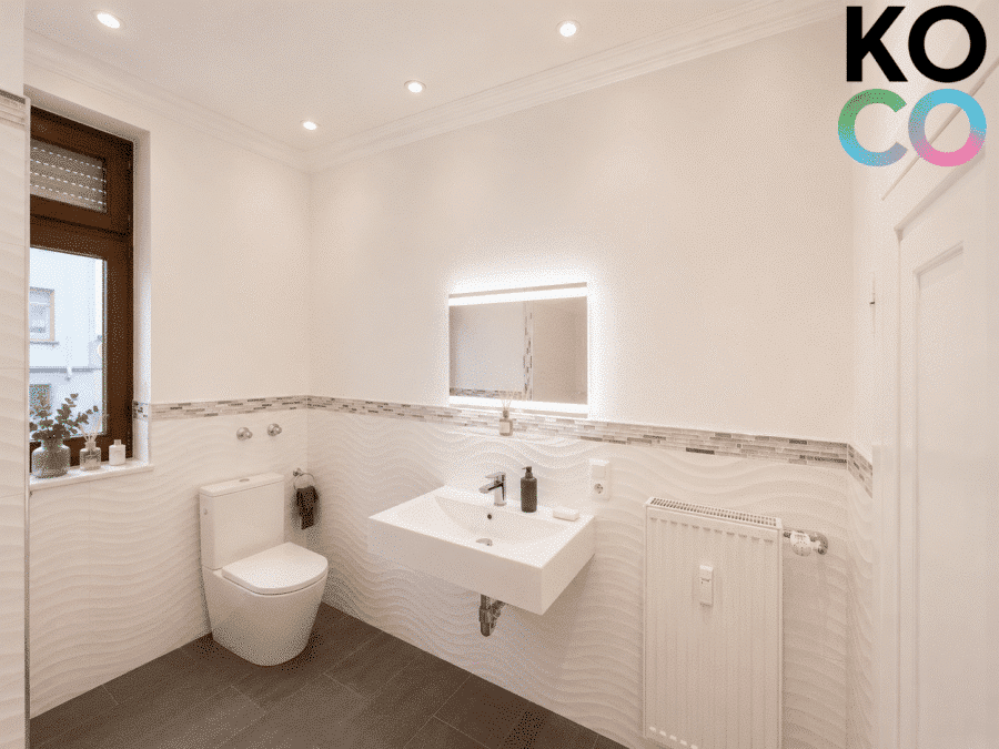 Badezimmer - Repräsentative 130 m² Altbauwohnung mit 100 m² Garten und Sonnenterrassen am Minto