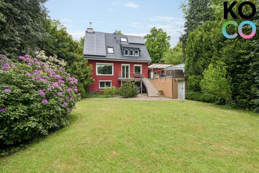 Gartenansicht - Seltene Gelegenheit in Ratingen-Mitte – Freistehendes Einfamilienhaus mit wunderschönem Garten