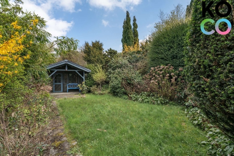 Garten mit Gartenhaus - Reihenendhaus mit Gartenparadies