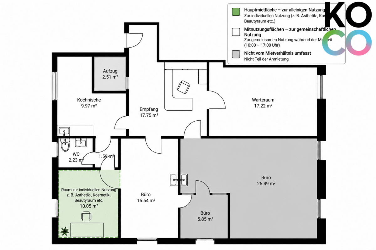Grundriss - KI-visualisiert, nicht maßstabgetreu