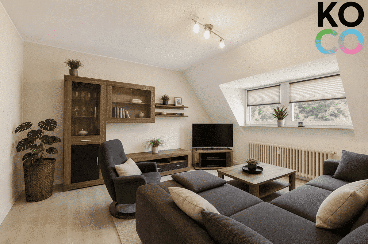 Wohnzimmer (KI-unterstützte Darstellung)