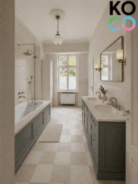 Wohnbeispiel Badezimmer / KI-Visualisierung