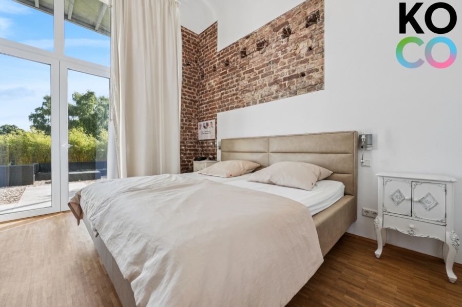 Schlafzimmer - Exklusives Loft 4,20 m Decken! 100qm Terrasse & Blick ins Grüne!